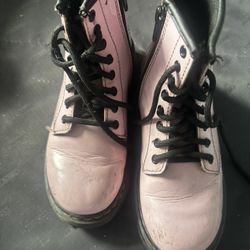 Dr Martens Boots girls pink Barbie color high top shoes cute Easter egg flats