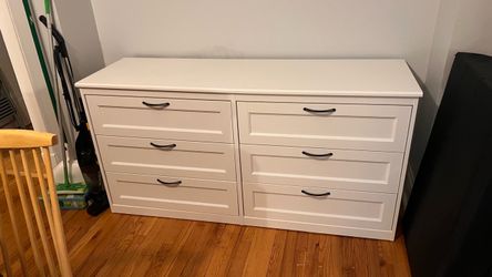 White 6-Drawer Double Dresser