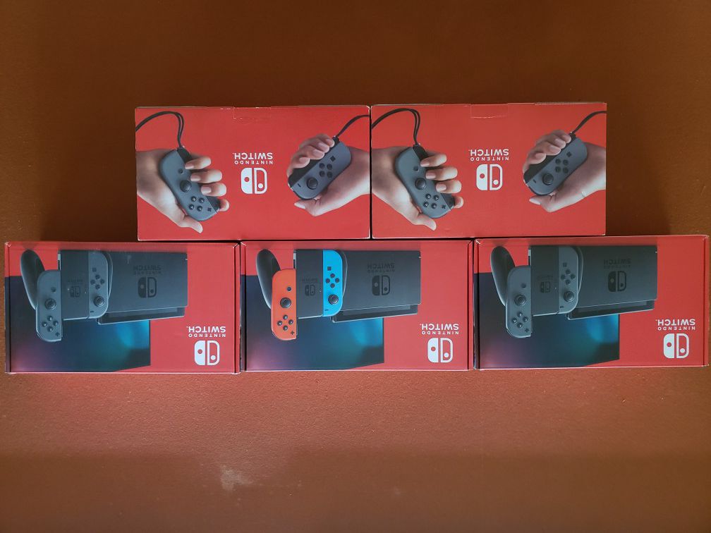 BNIB v2 Nintendo Switch Grey, and Neon Blue/Red