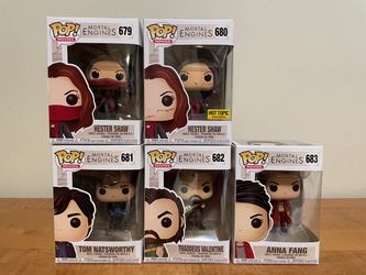5 Funko Pop! figures from Mortal Engines, including the Hot Topic exclusive Hester Shaw #680