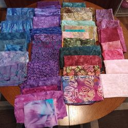 Huge Lot Of Batiks and Textured Quilting Fabric 