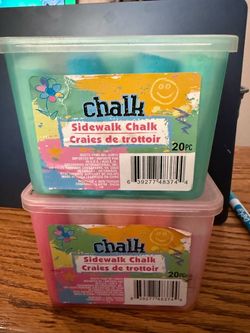 2 Tubs Sidewalk Chalk – Approx. 35+ Pieces – Mostly Full
