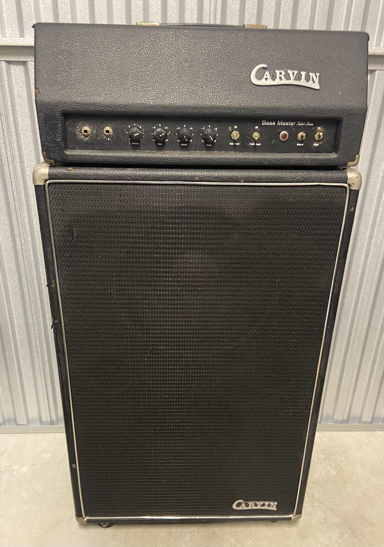 1971 Carvin B-1600 Bass Master Solid State 100-Watt Bass Guitar Amplifier w/2x15 Speaker Cabinet ~ RARE!!