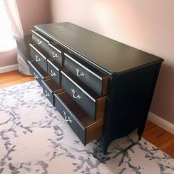 FREE DELIVERY BLACK TUXEDO 9 DRAWER DRESSER