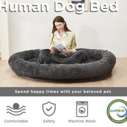 Giant Dog Bed with Washable Fluffy Faux Fur Cover