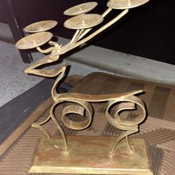 Brass Reindeer Candleholder 