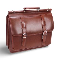 McKlein Double Compartment Leather Laptop Case USA Siamod - Brown