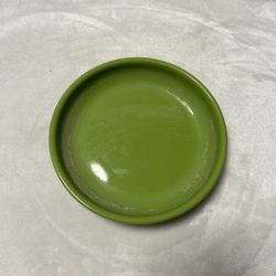Small green 6.5 in round ceramic Saucer pot planter Trays