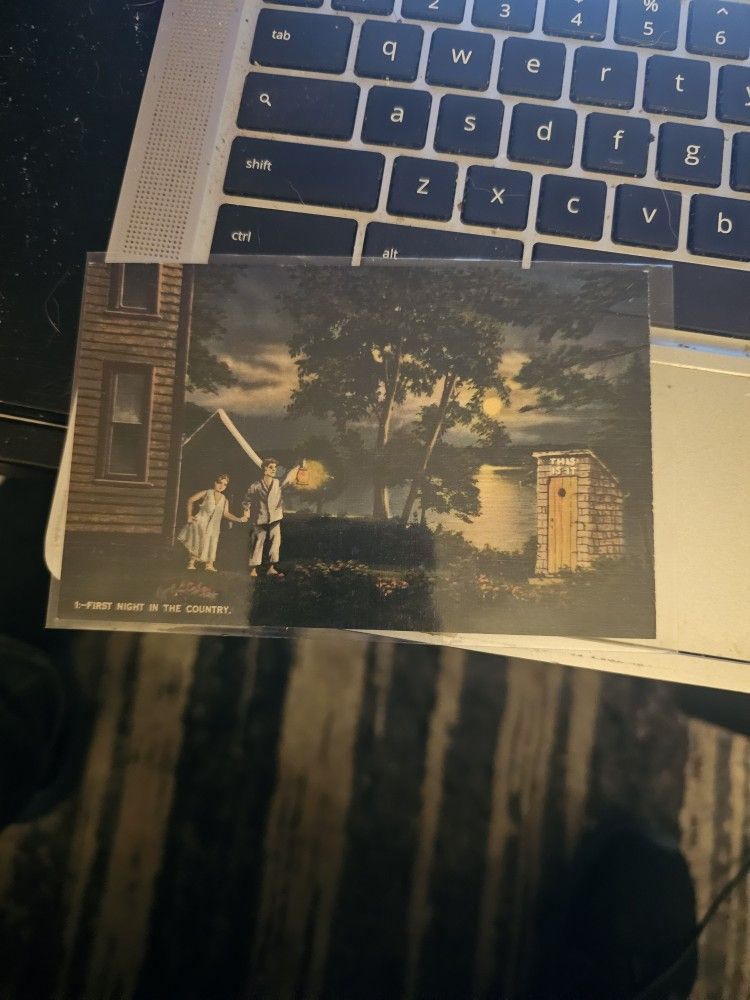 1941 First Night In The Country Linen Postcard 