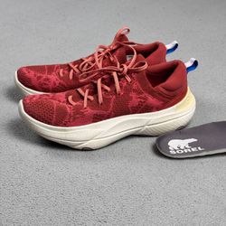 SOREL Kinetic Impact Womens Sneakers Size 6 Red Knit Running Shoes NL4672