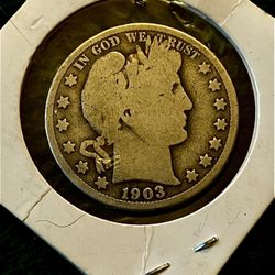 1903 90% Silver Barber Half Dollar Coin (makeAoffer)