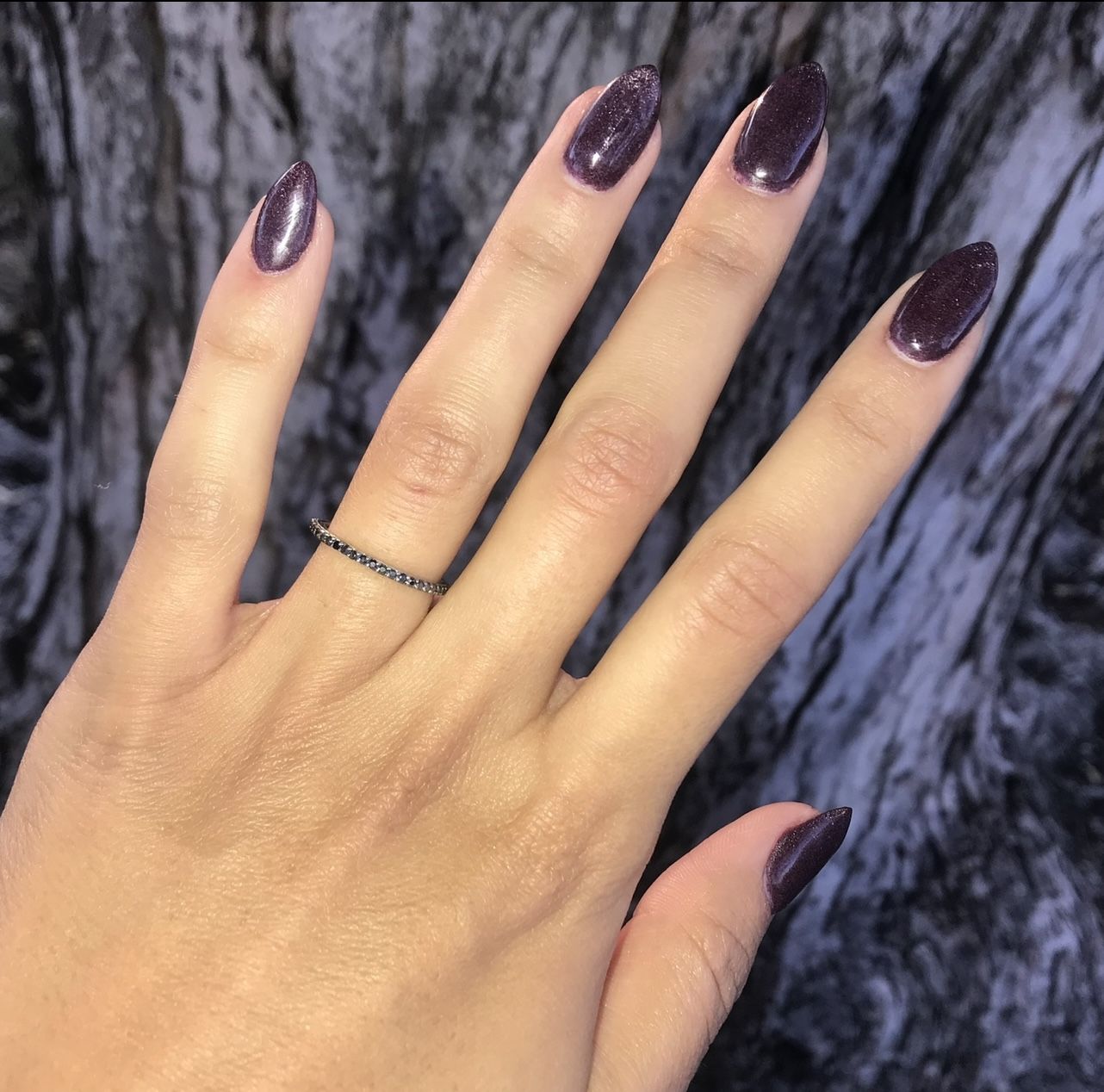 Black Diamond Eternity Ring set in 14k White Gold