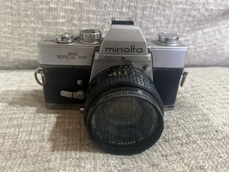Minolta SRT101 35mm SLR Camera 50mm Lens Untested As is 