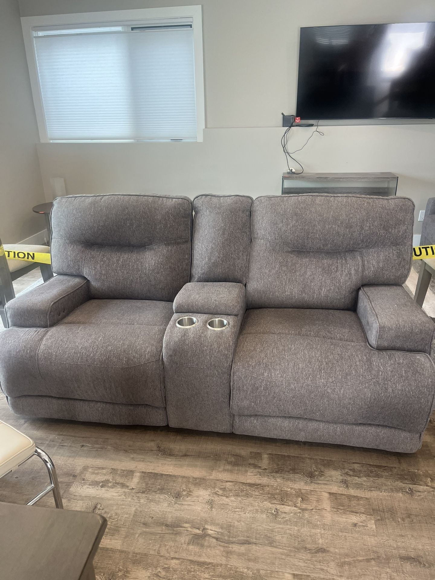 Grey Cloth Reclining Couch From Ashley’s