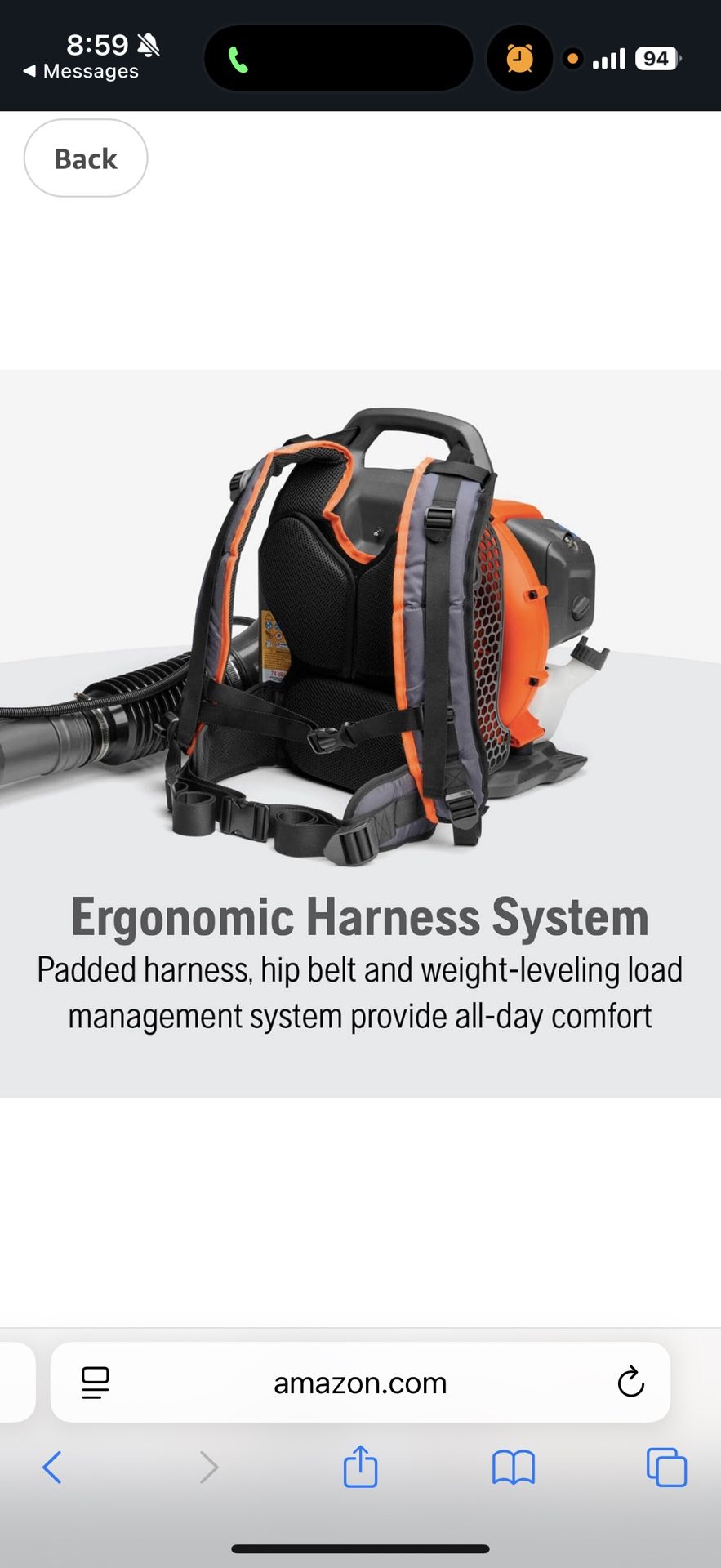 Husqvarna 150BT Gas Leaf Blower, 51-cc 2.16-HP 2-Cycle Backpack Leaf Blower, 765-CFM, 270-MPH, 22-N Powerful Clearing Performance and Ergonomic Harnes