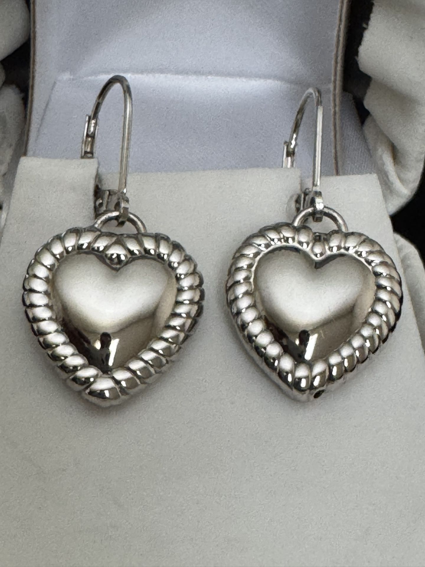Sterling Silver Heart Dangle Earrings