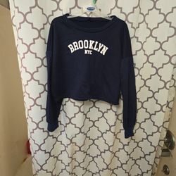Ladies Shein Curve Brooklyn Nyc Cropped Sweatshirt