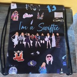 New Taylor Swift Drawstring Tote Bag. I’m A Swiftie. 