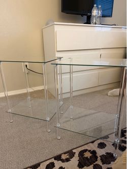Tempered Glass side table set