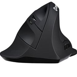 Zohprin E-ONE Ergonomic Mouse, Wireless Vertical Mouse with Wrist Support, Compatible with PC, Laptop or Mac, Right Handed, Black, Z-ONE