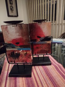 Jasmine Art Modern Glass Candle Stand. Elegant Gift For Mother's Day.