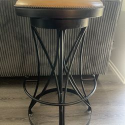 Iron And Leather Bar Stools