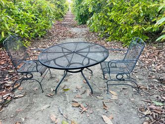 Black Wrought Iron Patio Table and Chairs Set