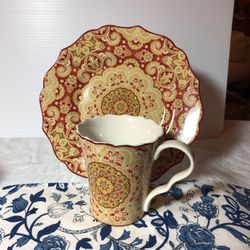 Lyria Saffron Salad Plate And Mug