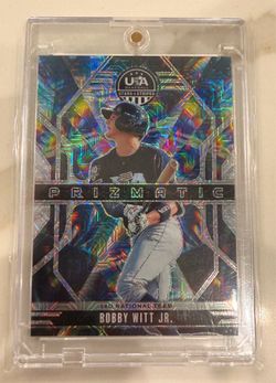 2026 Prizm Stars & Stripes USA Baseball Bobby Witt Jr. Pizmatic Disco Prizm /25