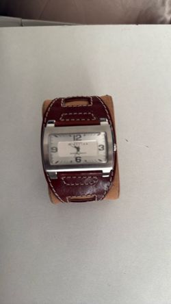 Men's Wide Leather Cuff Watch