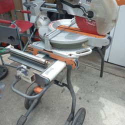 RIDGID MITER SAW 12" WITH DOLLIE TABLE