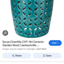 New Surya Teal Chantilly Side Table