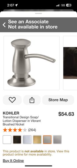 Kohler Lotion/soap Dispenser- Brushed Nickel