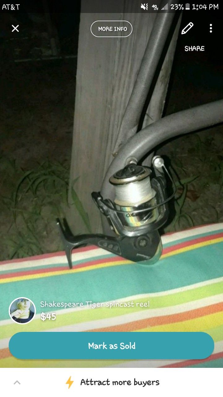 Shakespeare Tiger TGRA50 Spinning Reel On Shakespeare Tiger 6'6” Rod for  Sale in Plant City, FL - OfferUp