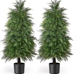 4ft Artificial Cedar Topiary Trees -new 