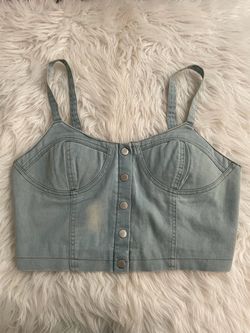 Denim crop top New Size L
