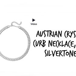 Austrian Crystal Curb Necklaces, 18"-22", silver or goldtone