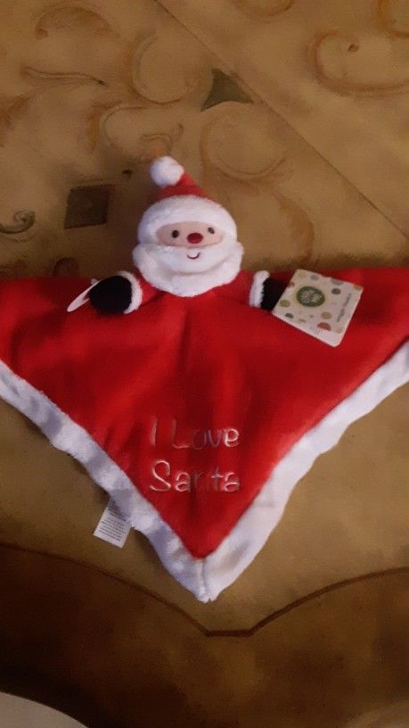 New Little Me "I Love Santa " Snuggle Blanket Rattle