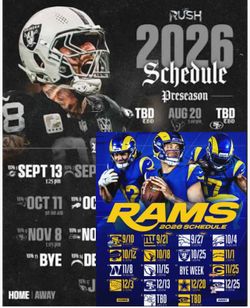 Raiders Season / Rams Season Seats Available