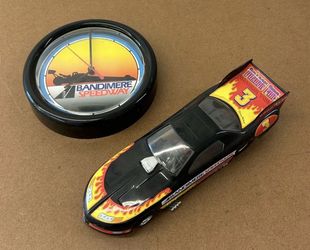 Vintage DENVER Colorado’s BANDAMERE SPEEDWAY “Wall CLOCK & DRAGSTER” Promotional•ADVERTISEMENT•Merchandise•SOUVENIRS 👀 (please read description)