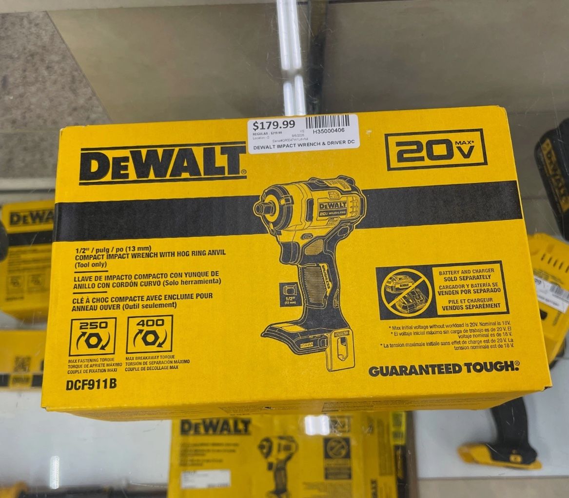 DEWALT - DCF911B 20V MAX 1/2” Cordless Impact Wrench w/ Hog Ring (Tool-Only)