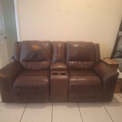 Leather Electric Loveseat