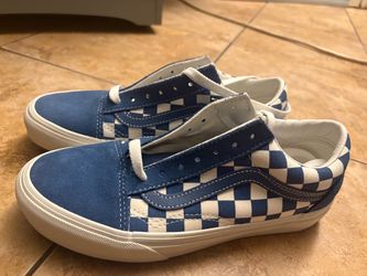 Blue and White Checkered Vans