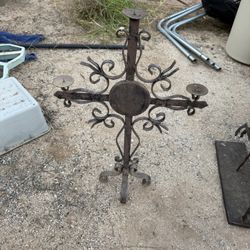 Rustic Cross Candle Holder
