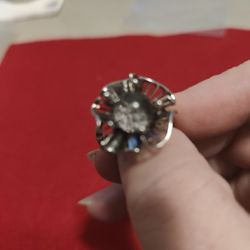 Clear Quartz Crystal Flower Ring