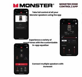 Monster Rock'n Roller X Pro 1100 W Bluetooth Speaker with 12 hours of battery life and IPX4 weather-resistant