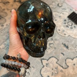 Hand Carved Labradorite Skull