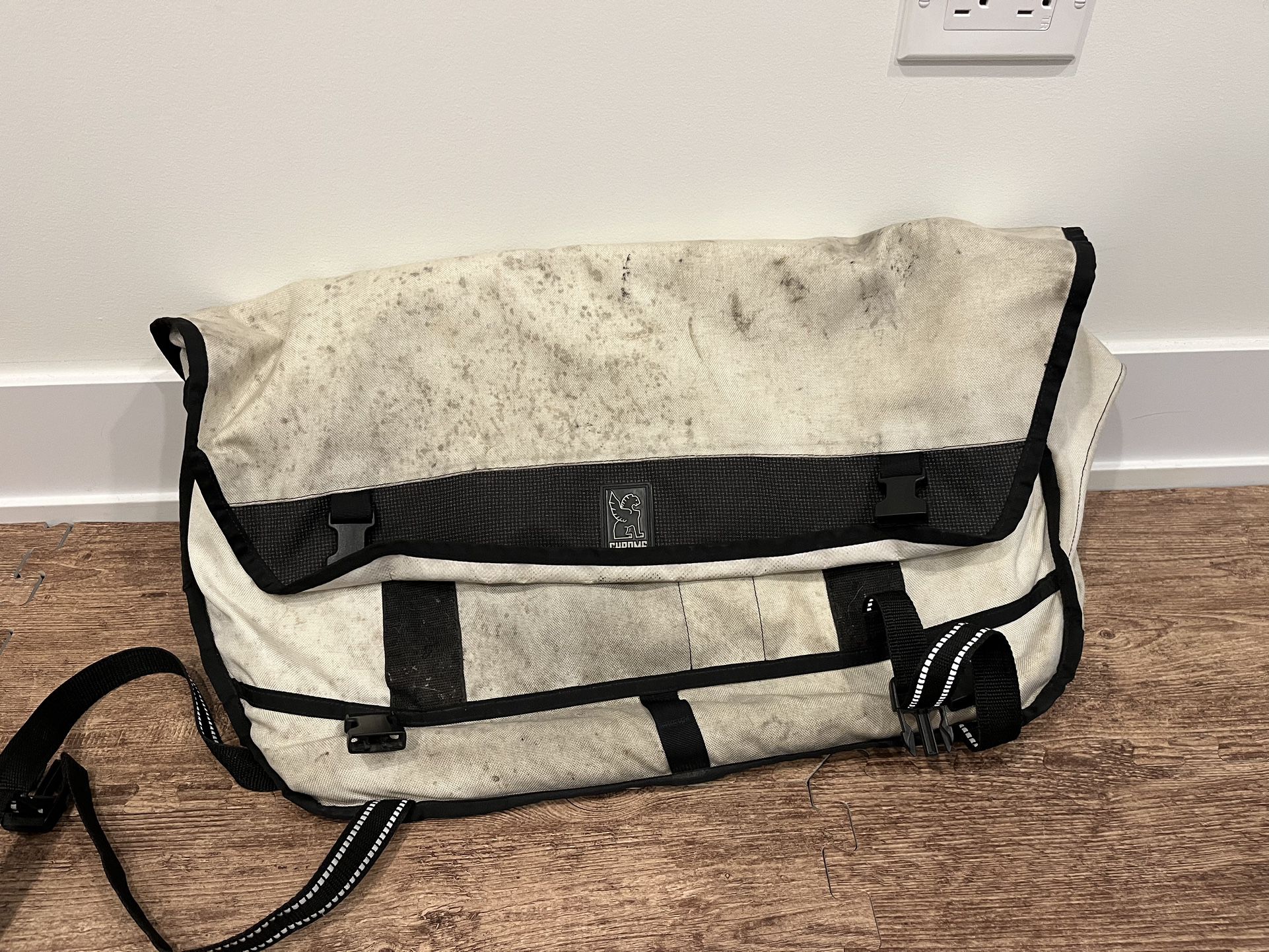 Large Chrome Messenger Bag