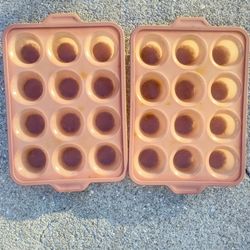 2 Silicone Cupcake Baking Pans