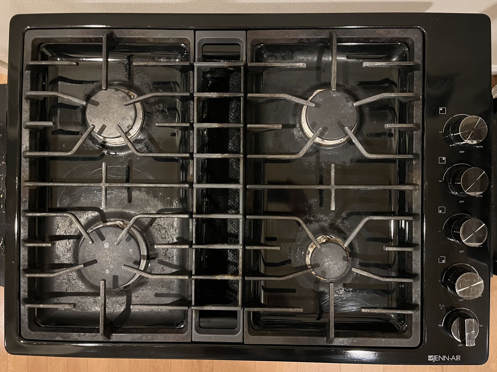 JennAir 30" Black 4 Burner Gas Downdraft Cooktop JGD3430GB for Sale in